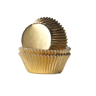 Afbeelding van Cupcake Cups HoM Folie Goud 51x38mm. 24st.