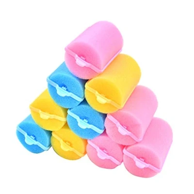 Afbeelding van 18 stuks schuimspons haarrollers, 40 mm, geen hitte haarkrulspelden, haarstyling, spons krulspelden, zachte slapende haarkrulspelden voor vrouwen en kinderen