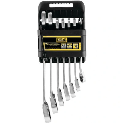 Afbeelding van Stanley handgereedschap FMMT82848 0 fatmax ringsteeksleutels met ratel 7 delig