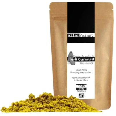 Afbeelding van allerFeinst! Curryworstkruiden, het beste currypoeder voor saus en topping, kruidenbereiding, per stuk verpakt (1 x 100 g)