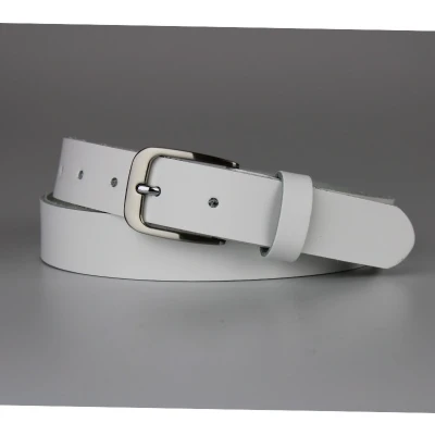 Afbeelding van Fana Belts leren riem wit Heren/Dames riemen Taillemaat 130 Extra lange