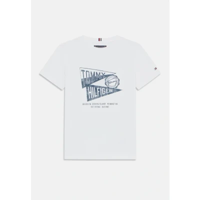 Afbeelding van Tommy Hilfiger Textured Graphic print TEE Tshirt voor kinderen, Maat: 98, White