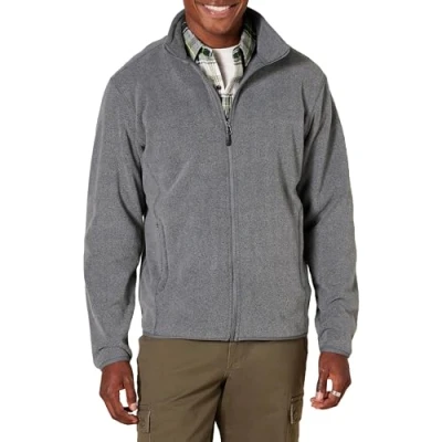 Afbeelding van Amazon Essentials Men&#039;s Fleecejack met volledige ritssluiting (verkrijgbaar in grote en lange maten), Houtskoolzwart, XS
