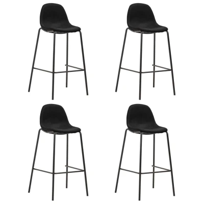 Afbeelding van Barstoelen 4 st stof zwart