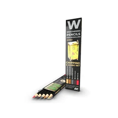 Afbeelding van Weathering Pencil Set Chipping &amp; Aging 5 kleuren AK10042