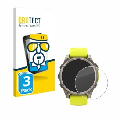 Afbeelding van BROTECT Glas Screenprotector voor Garmin Fenix 8 Solar (47 mm) Gehard Beschermglas 9H (3 Stuks)