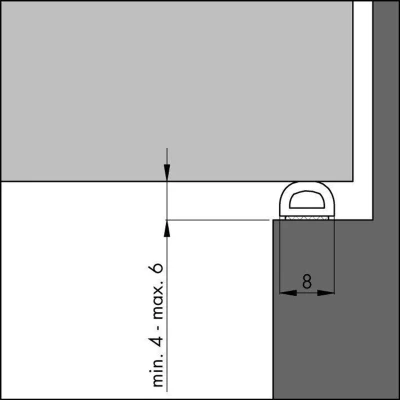 Afbeelding van Ellen tochtband D profiel 8 x 6 zwart 7.5 m