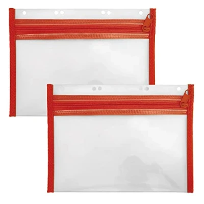 Afbeelding van VELOFLEX A435002 Documententas met ritssluiting, 2 stuks, DIN A5, archiveerbaar, rood, VELOBAG XXS, ritsvak