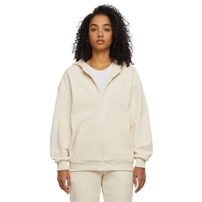 Afbeelding van Urban Classics COZY Oversized Sweater met rits, Dames, Maat: XXL, Whitesand