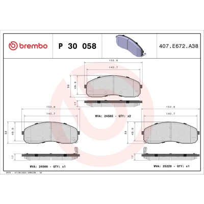 Afbeelding van Brembo Remblokset P 30 058