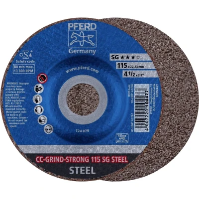 Afbeelding van PFERD 64181115 CC GRIND STRONG 115 SG STEEL Schuurschijf Diameter mm Boordiameter 22.23 10 stuk(s)