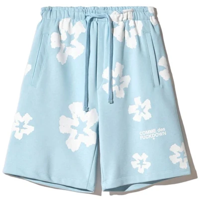 Afbeelding van Plush Bermuda Shorts with All Over Prints and Drawstring Waist