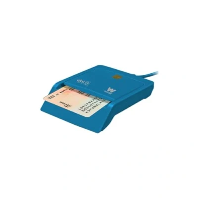 Afbeelding van Woxter elektronische geheugenkaartlezer en ID kaartlezer blauw
