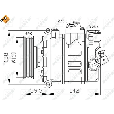 Afbeelding van Compressor, airconditioning NRF 32146