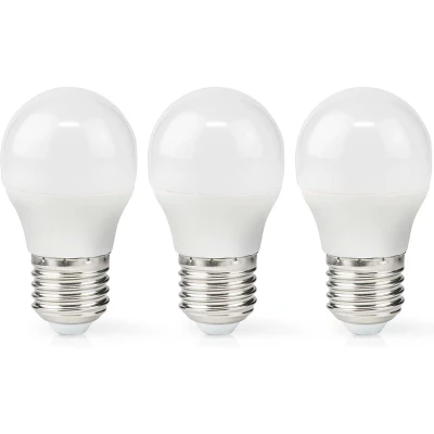 Afbeelding van LED lamp E27 Kogel Nedis 3 stuks (4.9W, 470lm, 2700K)