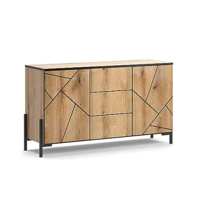Afbeelding van Vicco Dressoir &quot;Hatto&quot;, Eiken, 124 x 69.6 cm