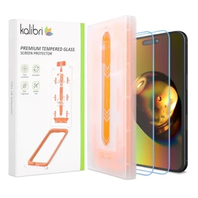 Afbeelding van kalibri screenprotector van getemperd glas Compatibel met Apple iPhone 16 Beschermt tegen krassen en breken Beschermglas