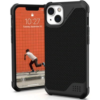 Afbeelding van Metropolis LT Backcover voor de Apple iPhone 13 Kevlar Black Shockproof/Valbescherming