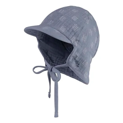 Afbeelding van Sterntaler Omkeerbare peaked cap met nekbescherming grijsblauw