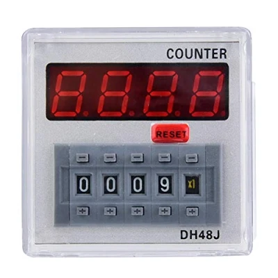 Afbeelding van Elektronisch tellerrelais, DH48J A 24V AC/DC ABS 1 999900 11 pins paneelreset of terminalresetteller met LED display, digitaal tijdrelais(24V AC/DC)