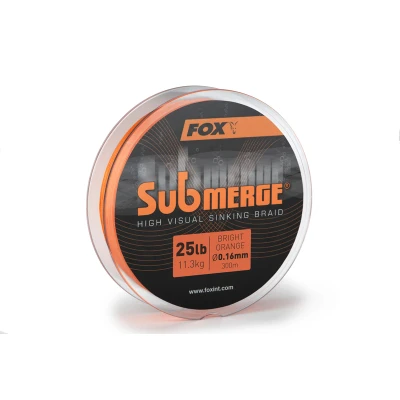 Afbeelding van Fox Submerge Orange Sinking Braid Karperlijn 0.25mm/20.4kg (600m) Gevlochten lijn