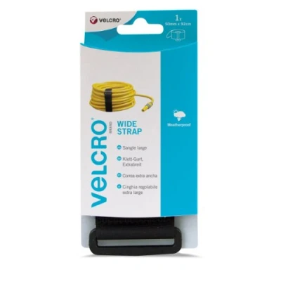 Afbeelding van VELCRO merk verstelbare riemen flexibele en veelzijdige multifunctionele voor doe het zelvers zwart 25 mm x 92 cm