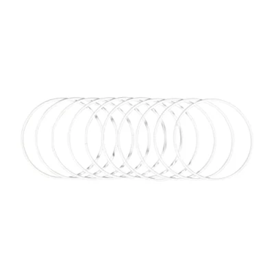 Afbeelding van Rayher Metalen ringen, 10 stuks, diameter 15 cm, wit gecoat, dikte ca. 3 mm, draadringen om te knutselen, voor wikkeltechniek, dromenvanger, bloemistiek, bruiloftskrans, hoepels, 25217102