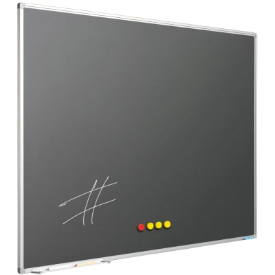Afbeelding van Krijtbord Softline profiel 8mm, emailstaal grijs 100x180 cm