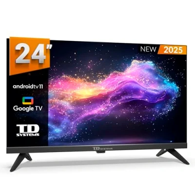 Afbeelding van TD Systems 24 Inch Smart TV, Google TV HD DVB T2/C/S2 televisie, Android 11 Chromecast, Model 2025 PRIME24K20GLE
