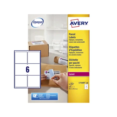 Afbeelding van Etiket Avery L7166B 100 99.1x93.1mm blockout 600stuks