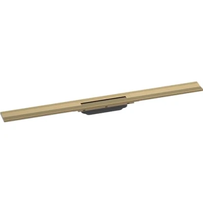 Afbeelding van hansgrohe RainDrain Flex, afvoergoot, kant en klare set, douchegoot, 900 mm, afvoerafvoer, douche, in te korten, voor wandmontage, geborsteld brons
