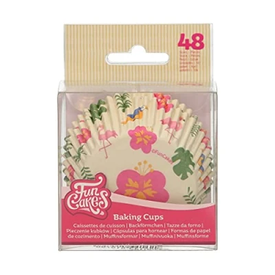 Afbeelding van FunCakes Baking Cups Tropisch 48 Stuks Cupcake Vormpjes Papier