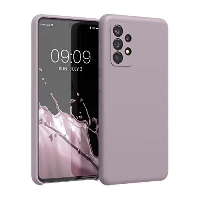 Afbeelding van kwmobile telefoonhoesje voor Samsung Galaxy A52 / 5G A52s Hoesje met siliconen coating Smartphone case in lila wolk
