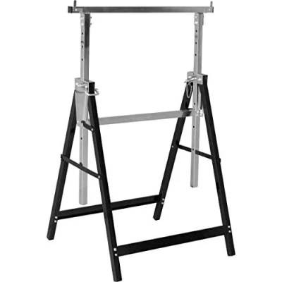 Afbeelding van Meister metalen bok, 200 kg, inklapbaar, variabele werkhoogte van 800 1300 mm, 7 traps hoogteverstelling, met vergrendelingshaken, onderstelbok, telescopische werkbok, steigerbok, 5258110
