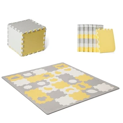 Afbeelding van Kinderkraft LUNO Speelkleed Puzzelmat 30 vloerpuzzels Geel