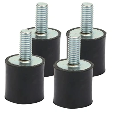 Afbeelding van 4 stuks M3 M5 M6 Rubber Mounts Anti Vibration Silentblock Car Boat Bobbins Zwart en Zilver Mechanische Trillingdempende steunen kussens Schokdempers(VD15*15 M5*12)