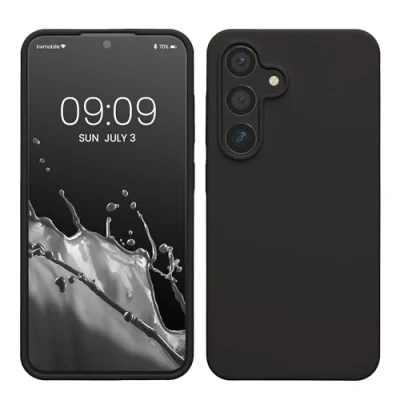 Afbeelding van kwmobile telefoonhoesje geschikt voor Samsung Galaxy S24 Hoesje met siliconen coating Smartphone case in donkergrijs