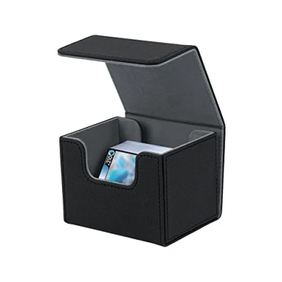 Afbeelding van Mcbazel Deck Box voor MTG kaarten, Card Past 100+ Single Sleeves Houder TCG PU Lederen Opbergkoffer, Zwart