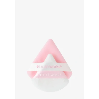 Afbeelding van Brushworks Triangular Powder PUFF DUO Beautyaccessoire, Dames, Maat: One Size, Pink