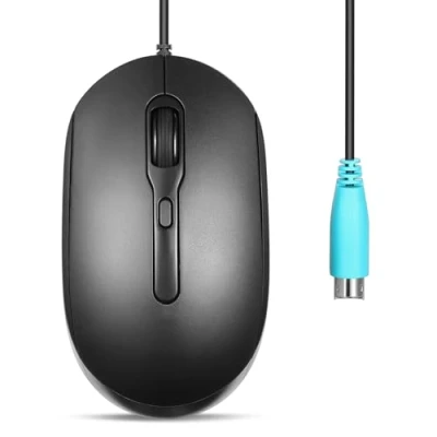 Afbeelding van Perixx PERIMICE 222P PS/2 muis met kabel, 1,8 m lange optisch design 1200/1600/2000 dpi, zwart