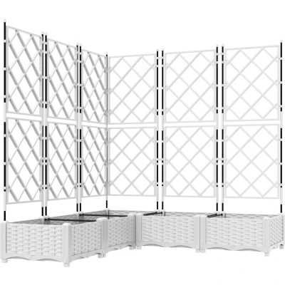 Afbeelding van vidaXL Tuinplanten Wit Kunststof 120 x 125.5 cm