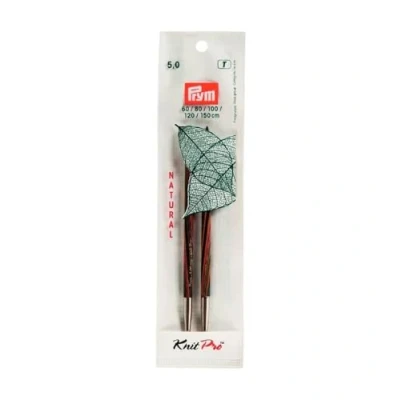 Afbeelding van Prym rondbreinaaldpunten NATURAL gekleurd lang 11,6 cm 5,00 mm rondbreinaald, hout, meerkleurig, 5