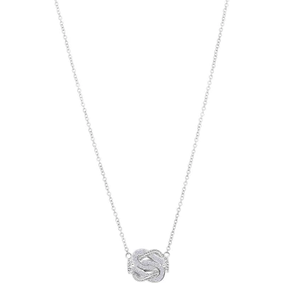 Afbeelding van Lucardi Dames Gerecycled stalen collier mattenklopper kristal Ketting Staal Zilverkleurig 45 cm