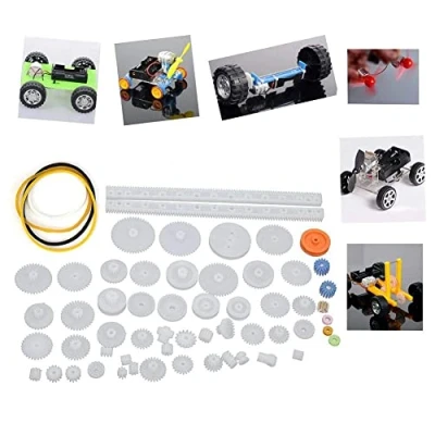 Afbeelding van kunststof tandwielset, distributiekatrolwormasmofset DIY Robot Gear Motor Toy