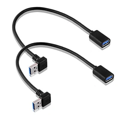 Afbeelding van S SIENOC USB 3.0 hoekadapter 90 A stekker naar bus compatibel met alle kabels optimaal kabelbeheer (2 stuks op haakse (A bus))