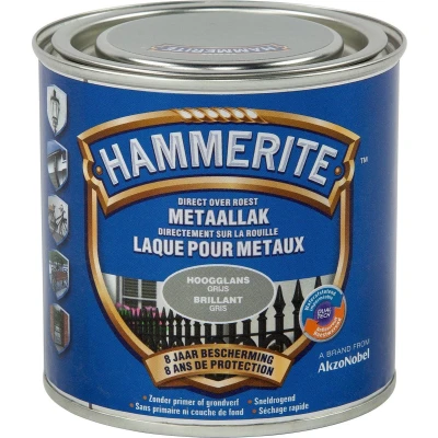Afbeelding van Hammerite Metaallak Hoogglans Grijs 0.25L