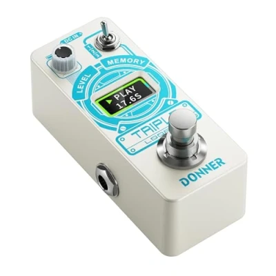 Afbeelding van Donner Triple Looper Pedal, Loop Effect Pedal met scherm, 3 lussen 30 minuten looptijd, Station Unlimited Overdubs Undo/Redo True Bypass