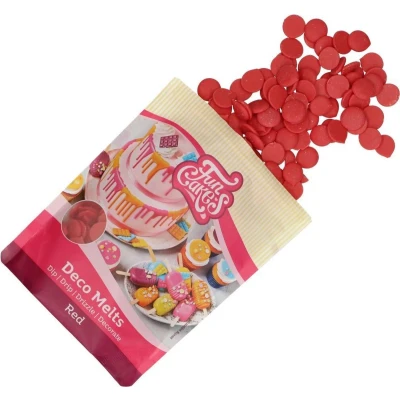 Afbeelding van FunCakes Deco Melts Smeltsnoep Candy Smeltchocolade Rood 250g