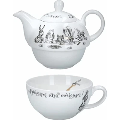 Afbeelding van V&amp;A Tea for One Theepot Set, Porselein, 0.25 L Alice in Wonderland
