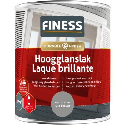 Afbeelding van Finess Hoogglanslak winter grijs 750 ml